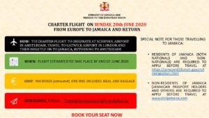 CHARTER FLIGTH ON SUNDAY,28th JUNE 2020